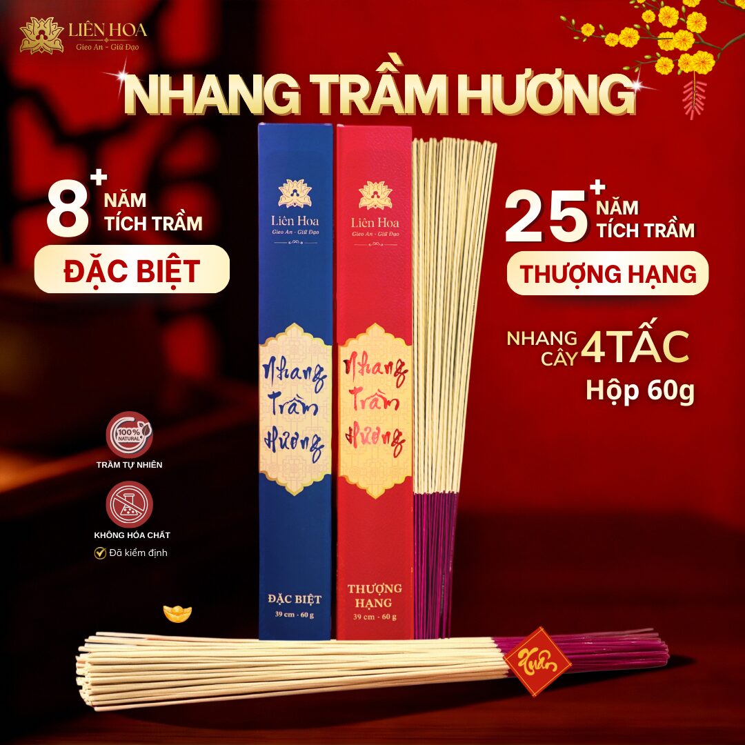Nhang Trầm (39cm - 60gr) ĐẶC BIỆT - THƯỢNG HẠNG | Trầm Sạch | Thơm | 100% Tự Nhiên | Thờ Cúng