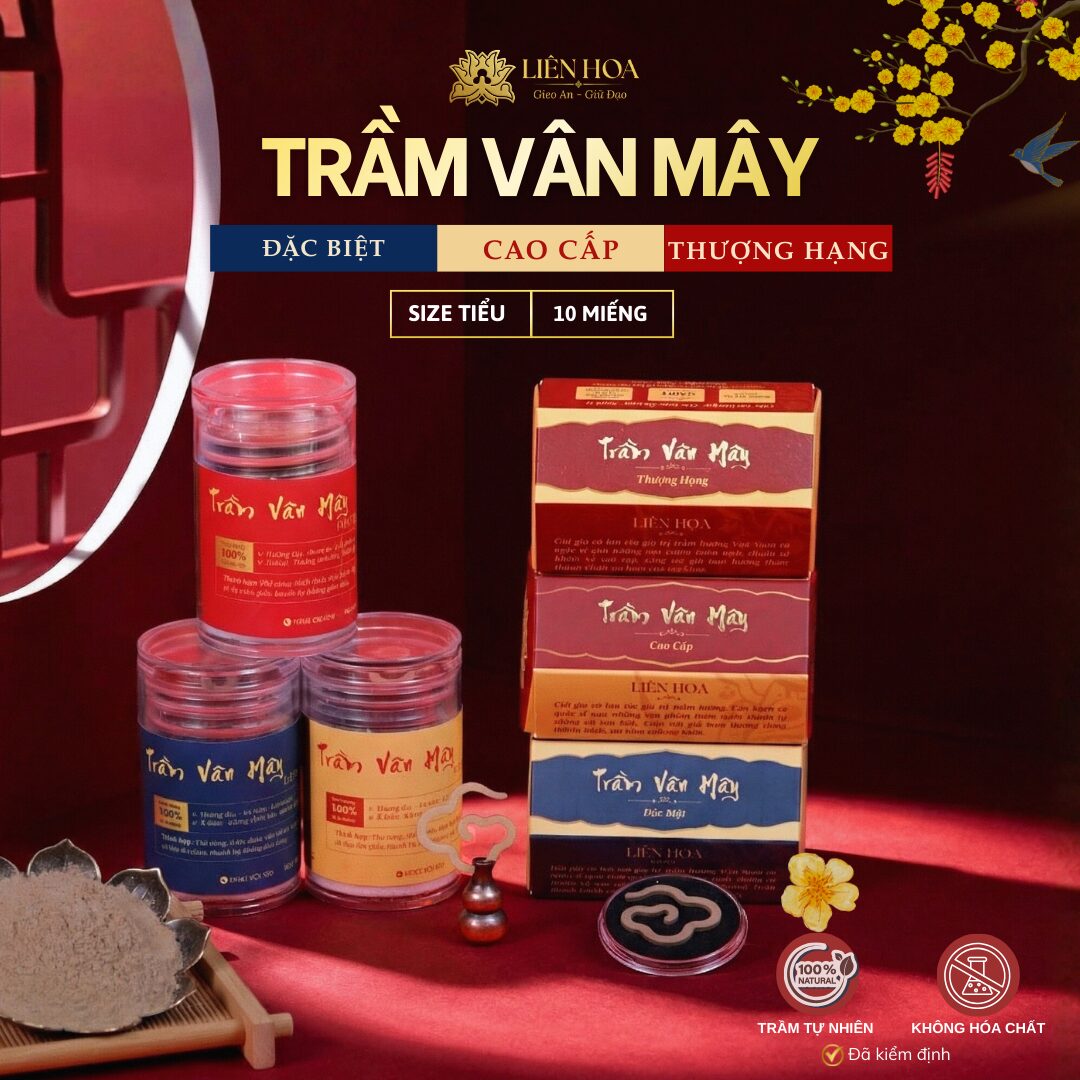 Trầm Vân Mây - 10 miếng - ĐẶC BIỆT - CAO CẤP - THƯỢNG HẠNG | TIỂU | Trầm Hương Sạch | Thơm Lâu | 100% Tự Nhiên | Phong Thủy