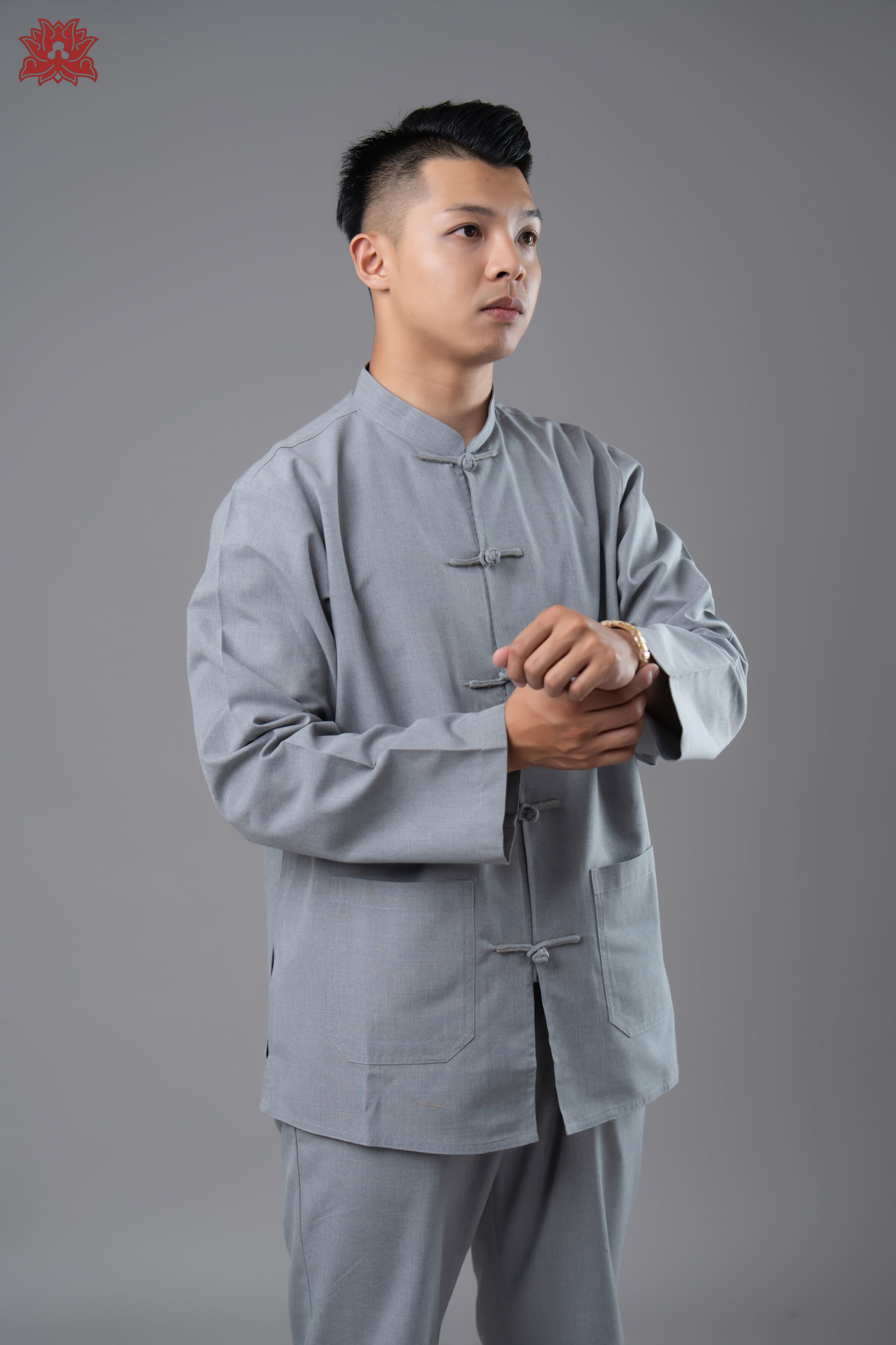 Cư sĩ phục nam-nữ 2 túi_vải trúc sa - Ảnh 3