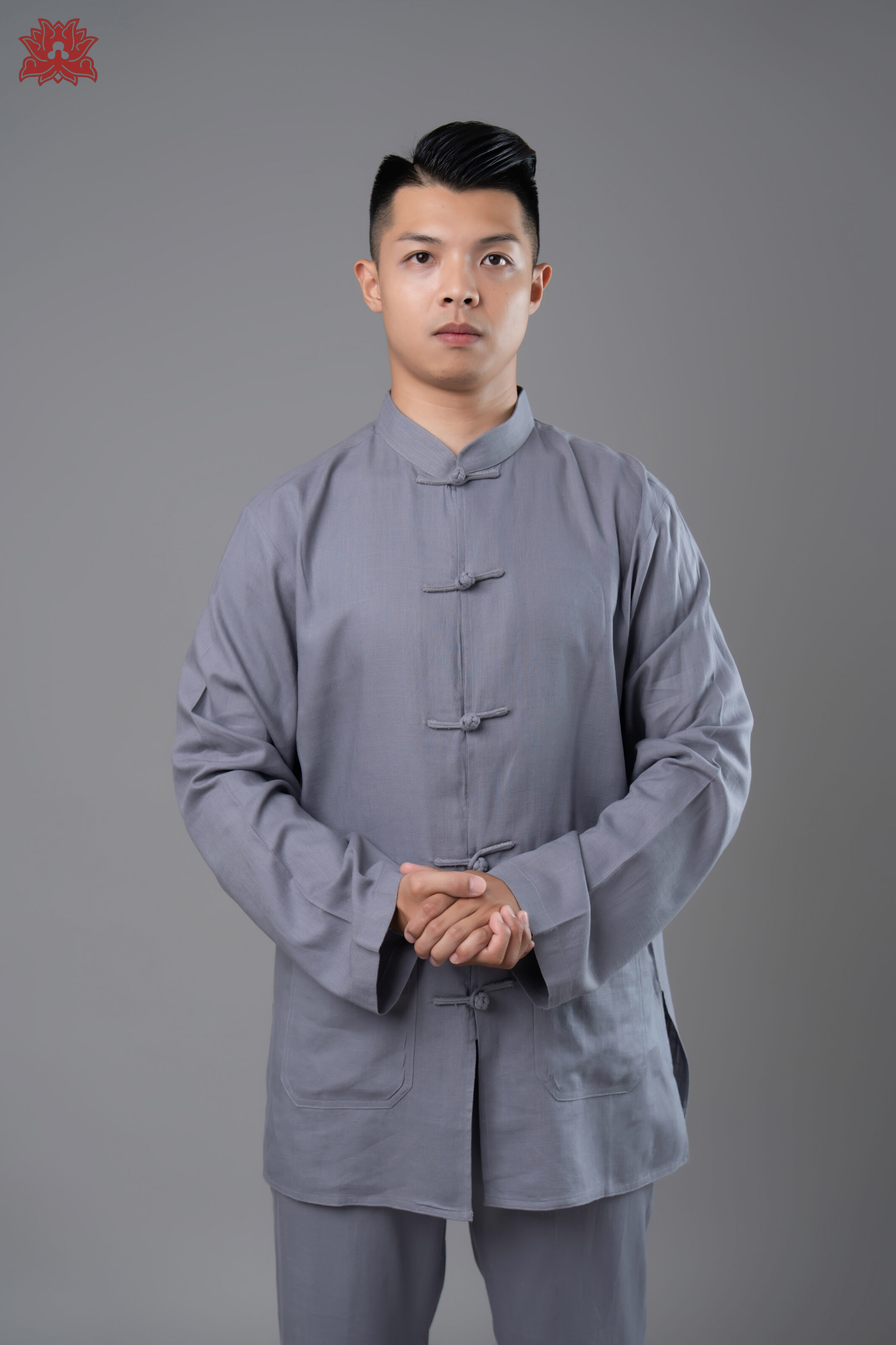 Cư sĩ phục nam-nữ 2 túi_vải trúc sa