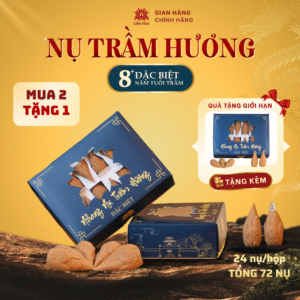 [MUA 2 TẶNG 1] Nụ Trầm Hương ĐẶC BIỆT (24 nụ/hộp) | Trầm Sạch | 100% Tự Nhiên | Xông Nhà | Tẩy Uế (Tổng 3 HỘP có 72 NỤ dáng búp sen)