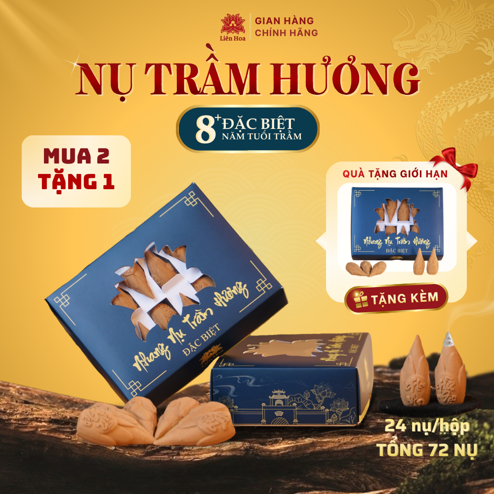 [MUA 2 TẶNG 1] Nụ Trầm Hương ĐẶC BIỆT (24 nụ/hộp) | Trầm Sạch | 100% Tự Nhiên | Xông Nhà | Tẩy Uế (Tổng 3 HỘP có 72 NỤ dáng búp sen)