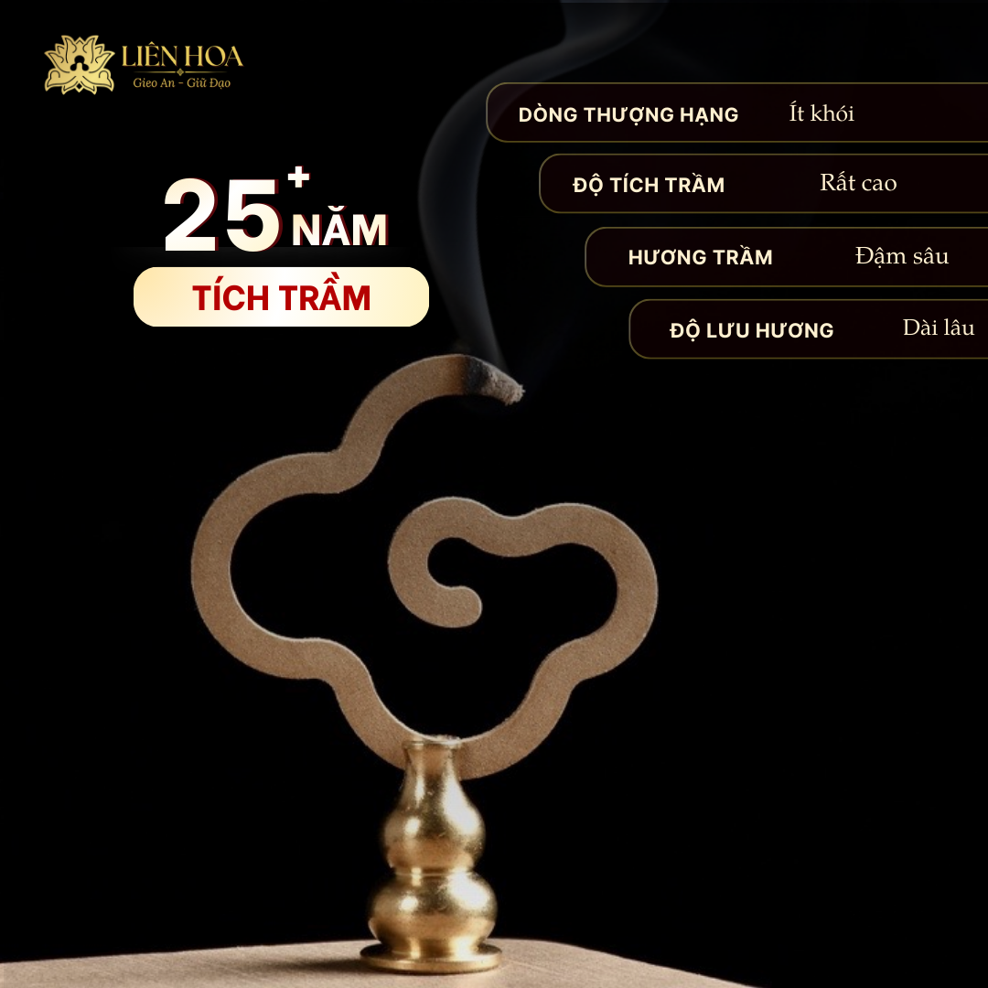 Combo Thượng Hạng - VÂN NGỌC CÁT LÀNH - Trầm Hương Liên Hoa - Nhang Cây và Trầm Vân Mây + TẶNG KÈM Trầm Không Tăm - Ảnh 3