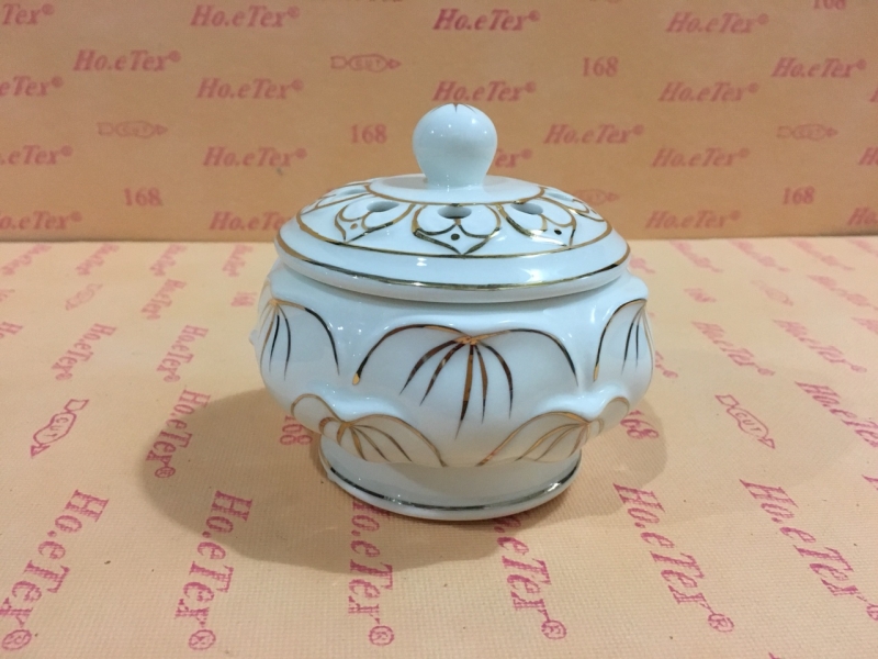 Lư đốt trầm sứ trắng