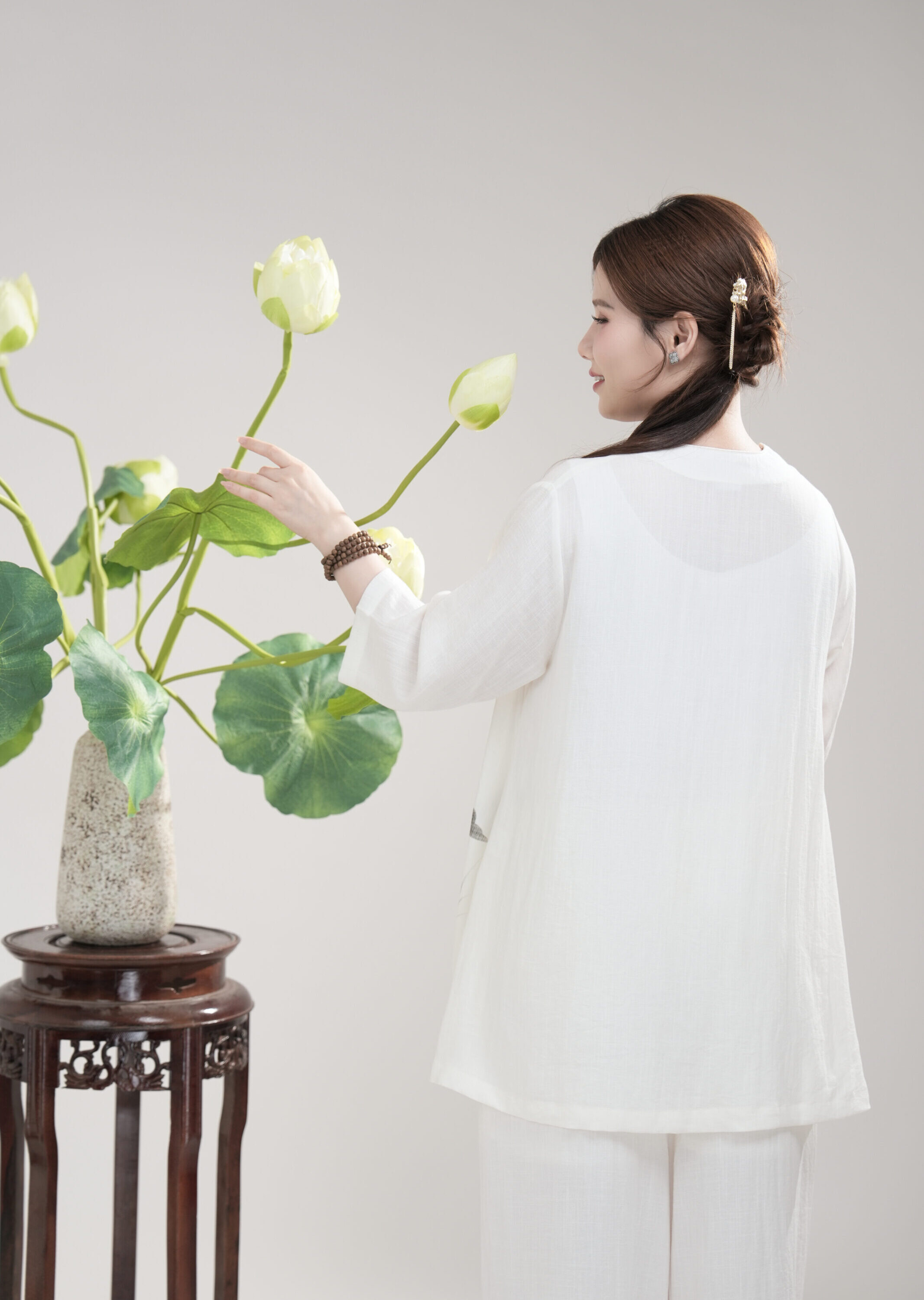 Bô 3 nút ngọc trai (Trắng)