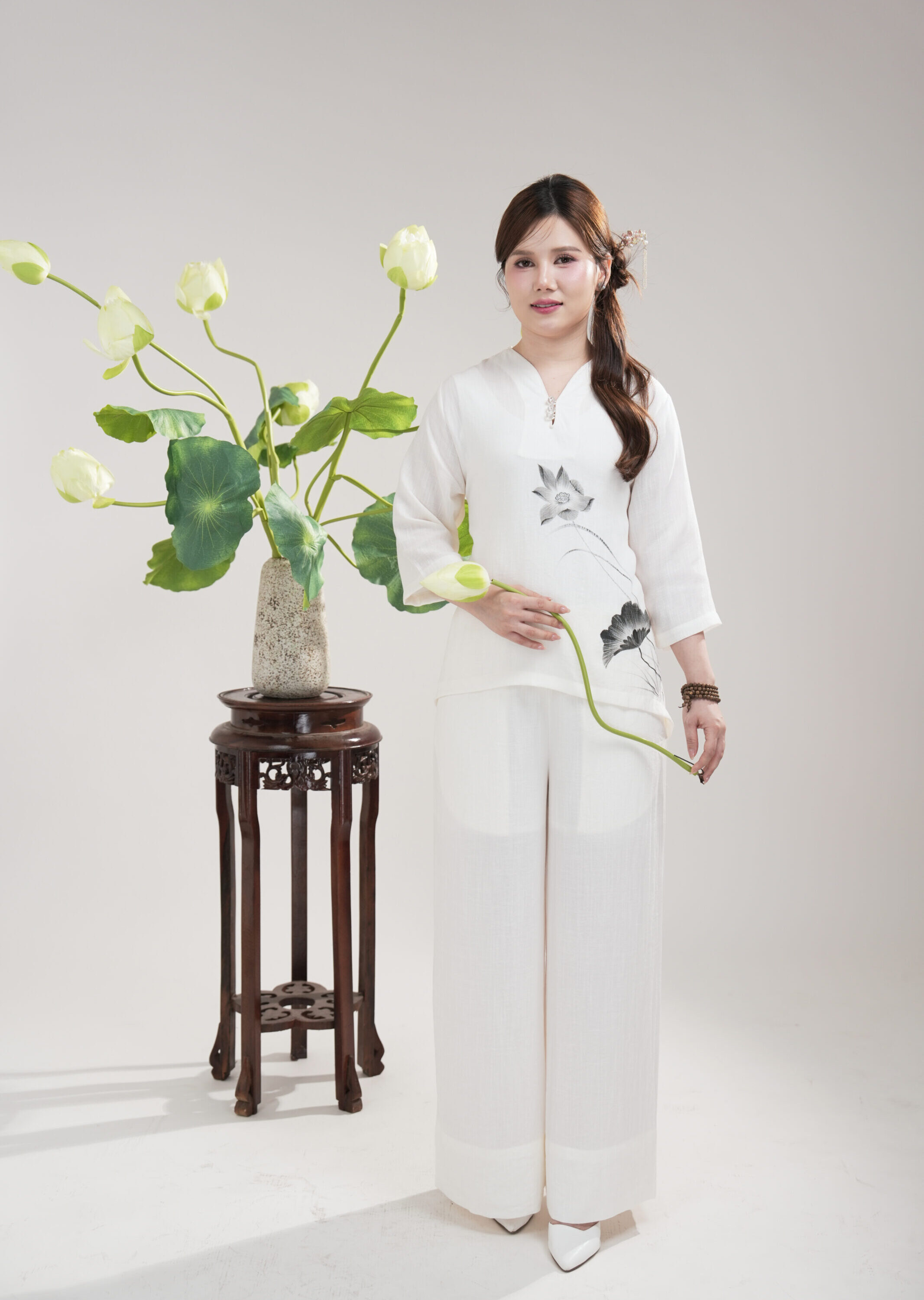 Bô 3 nút ngọc trai (Trắng)