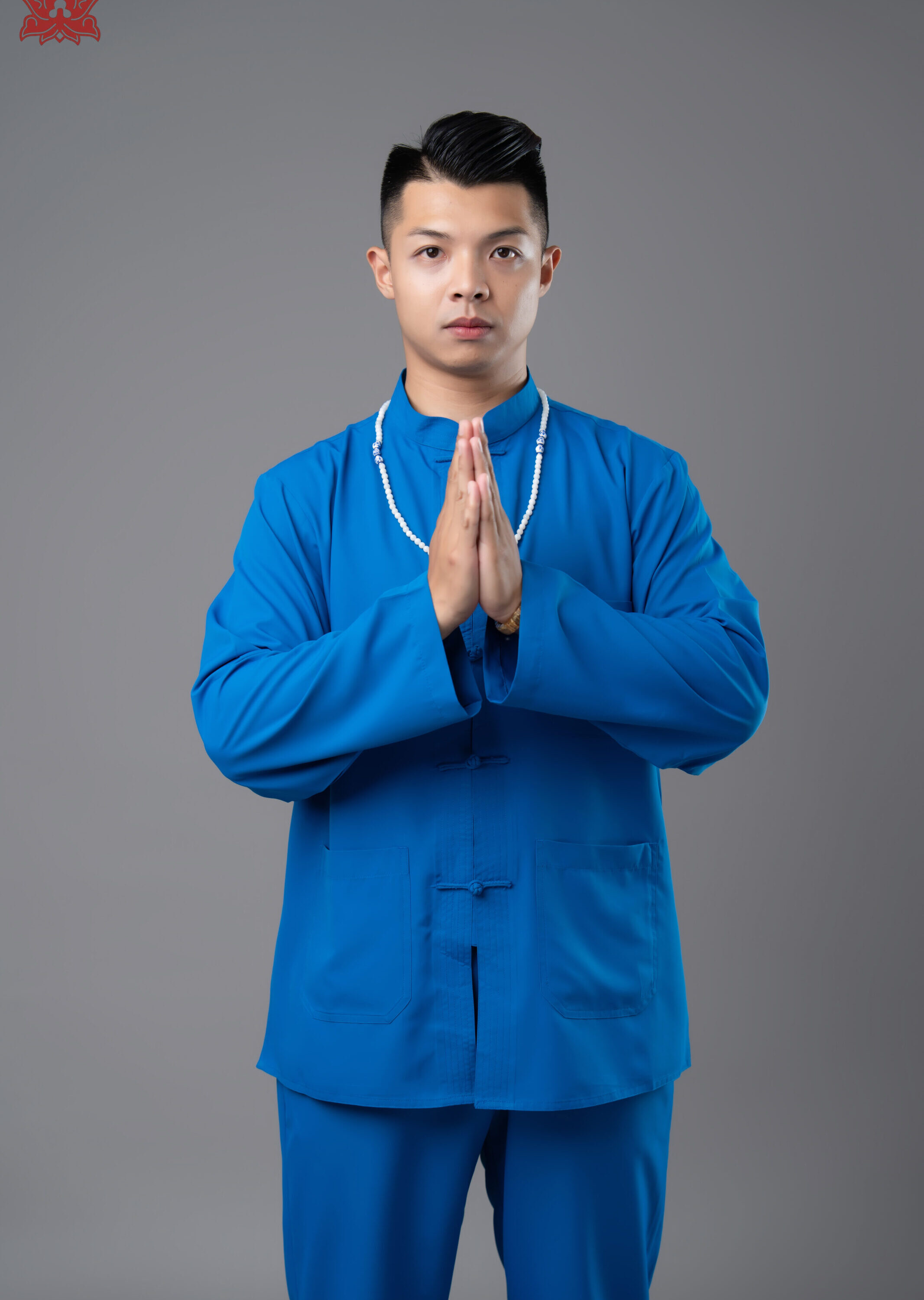 Cư sĩ phục nam tay dài nút tàu (xanh)