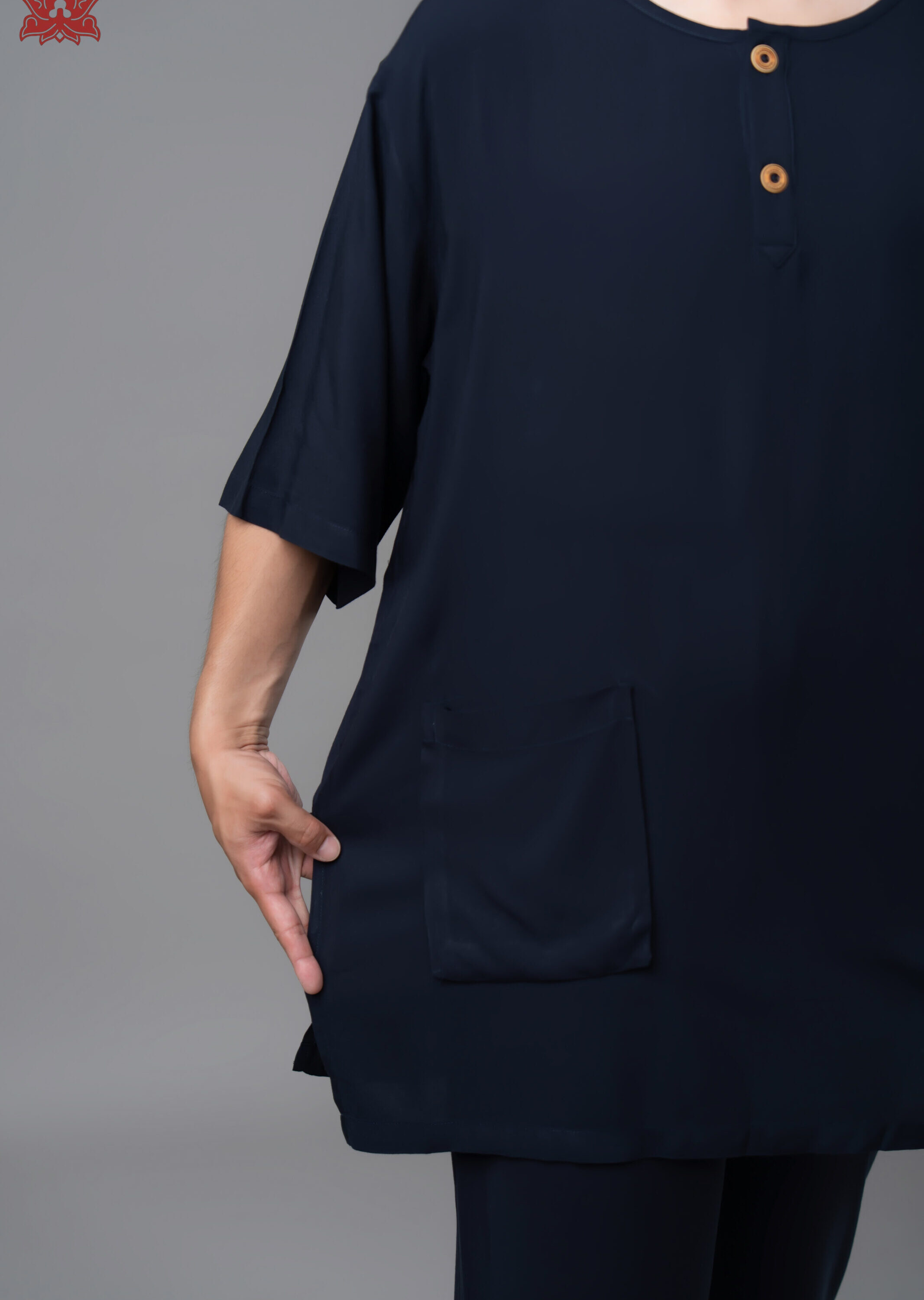 Nam cổ tròn tay ngắn (xanh đen)