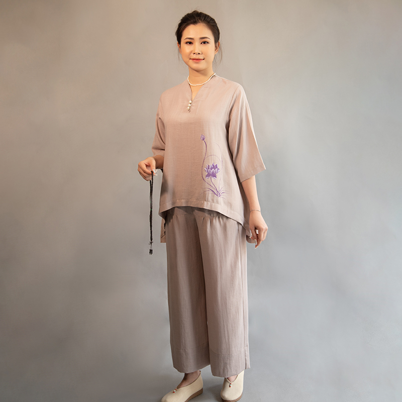 Bộ 3 nút ngọc trai vẽ tay vải hàn quốc