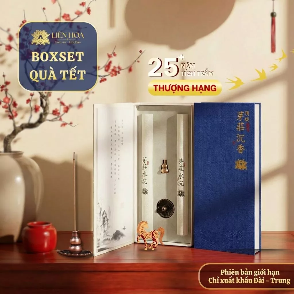 [Quà Tết] BoxSet Trầm Không Tăm - 21cm | Thượng Hạng | Hàng Xuất Khẩu | 100% Tự Nhiên | Phong Thủy