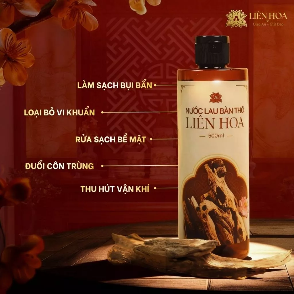 Combo 2 Nước lau bàn thờ TẶNG 2 QUÀ - Hương Trầm 100% tự nhiên | Nước bao sái bàn thờ