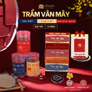 Trầm Vân Mây - 10 miếng - ĐẶC BIỆT - CAO CẤP - THƯỢNG HẠNG | TIỂU | Trầm Hương Sạch | Thơm Lâu | 100% Tự Nhiên | Phong Thủy