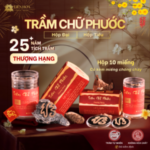 Trầm Chữ Phước THƯỢNG HẠNG (Tiểu – Đại) - 10 miếng | Sạch | Thơm Sâu |100% Tự Nhiên | Phong Thủy