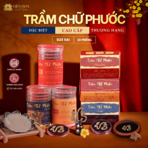 Trầm Hương Chữ Phước - 10 miếng -  ĐẶC BIỆT - CAO CẤP - THƯỢNG HẠNG - Size Đại | Sạch | Thơm |100% Tự Nhiên | Phong Thủy