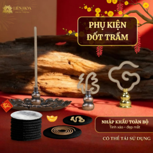 Bộ Đế Cắm Nhang Xông Trầm - Miếng lót chống cháy | Phụ Kiện Hồ lô Hoa sen - Trang Trí Phong Thủy Chất Liệu Bền Đẹp