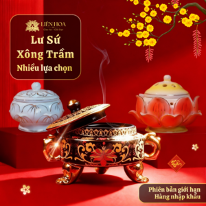 Lư Xông Trầm Hương Liên Hoa | Cổ Điển Sang Trọng - Lư Gốm Sứ Cao Cấp - Size Lớn ( nhiều lựa chọn)