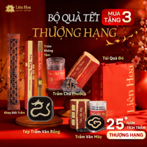 Bộ Thưởng Trầm Thượng Hạng - Trầm Chữ Phước + Vân Mây + Không Tăm