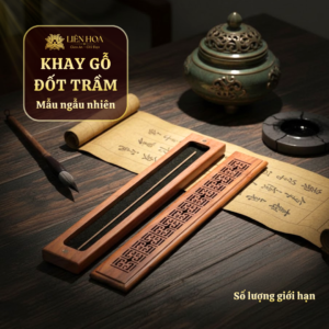 [Mẫu ngẫu nhiên] Khay gỗ đốt trầm hương - gỗ hương - Liên Hoa