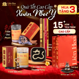 Bộ Quà Tặng Cao Cấp - Trầm Chữ Phước + Vân Mây + Không Tăm + 3 Quà | Thưởng Trầm Cao Cấp 15+ năm (MUA 3 TẶNG 3)