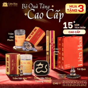 Bộ Quà Tặng Cao Cấp - Trầm Chữ Phước + Vân Mây + Không Tăm + 3 Quà | Thưởng Trầm Cao Cấp 15+ năm (MUA 3 TẶNG 3)