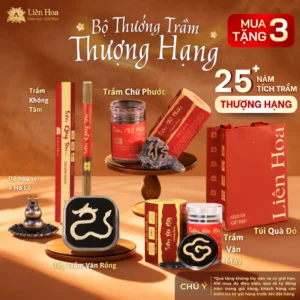 Bộ Thưởng Trầm Thượng Hạng - Trầm Chữ Phước + Vân Mây + Không Tăm