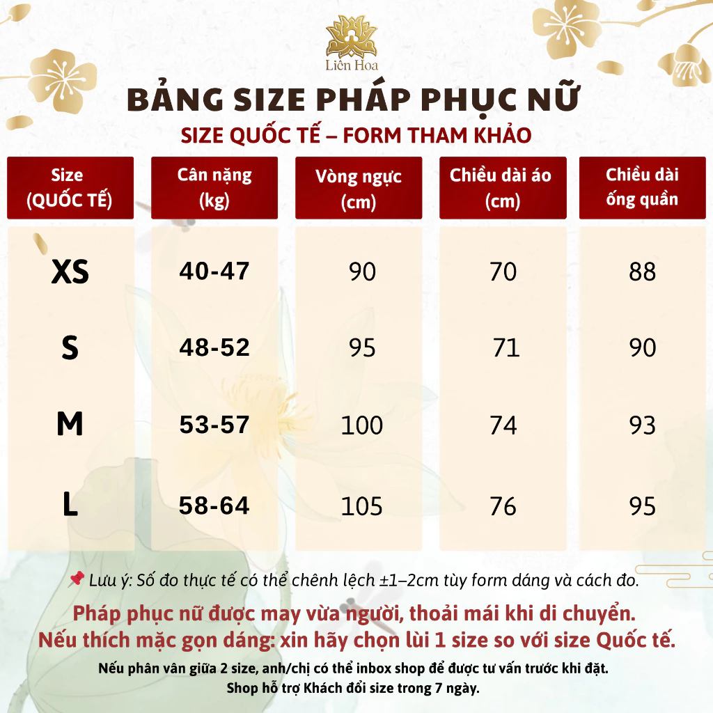 Pháp Phục Nữ Liên Hoa - Đầm 1 Nút Truyền Thống, Thêu Hoa Sen, Thanh Lịch Đi Chùa - Hàng Thiết Kế - W1-LINENHQ-THEU - Ảnh 3