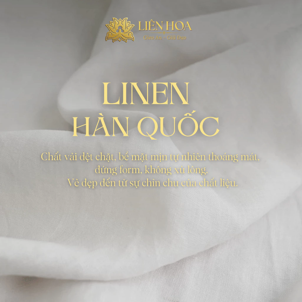 Pháp Phục Nữ Liên Hoa - Đầm 1 Nút Truyền Thống, Thêu Hoa Sen, Thanh Lịch Đi Chùa - Hàng Thiết Kế - W1-LINENHQ-THEU - Ảnh 4