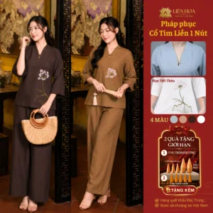 W2-LINEN-THEU | Bộ Cổ Tim Liền 1 Nút